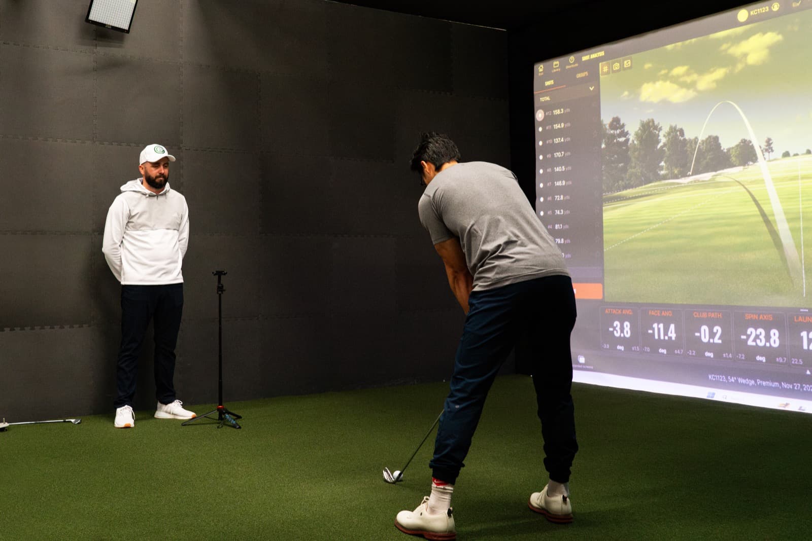 Golf lesson in progress